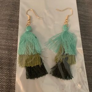 3 tier tassel shades of green